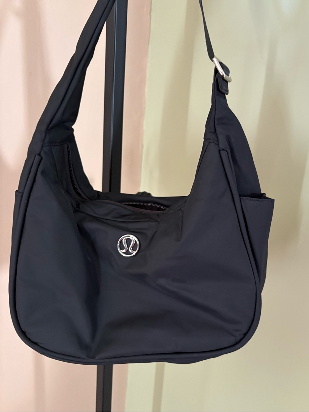lululemon athletica Black Nylon Shoulder Sling Bag